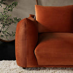 Two Seater Sofa, Rust Velvet