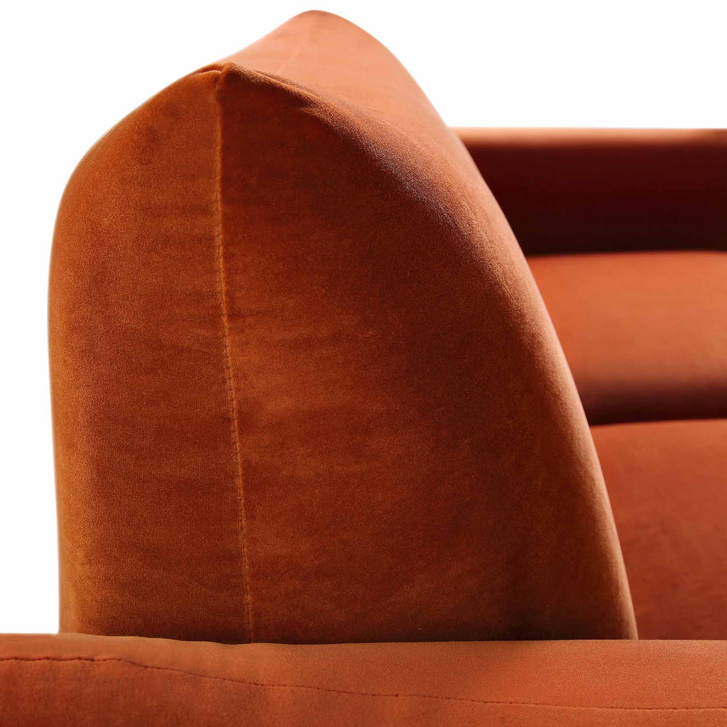 Three Seater Sofa, Rust Velvet
