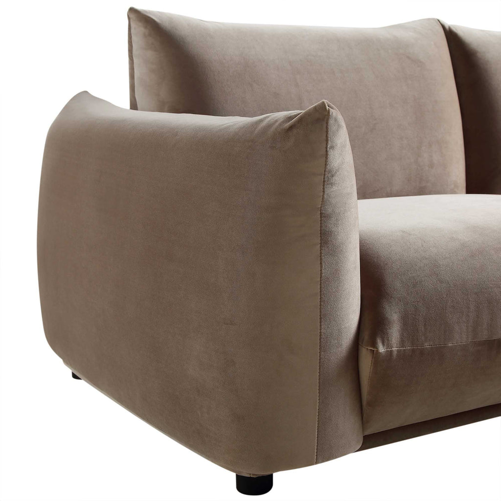 Three Seater Sofa, Mink Velvet