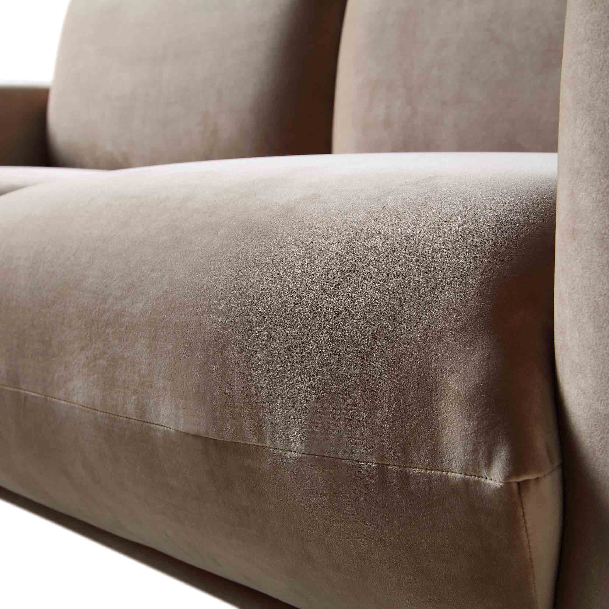 Three Seater Sofa, Mink Velvet