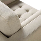 Armchair, Beige Woven Fabric