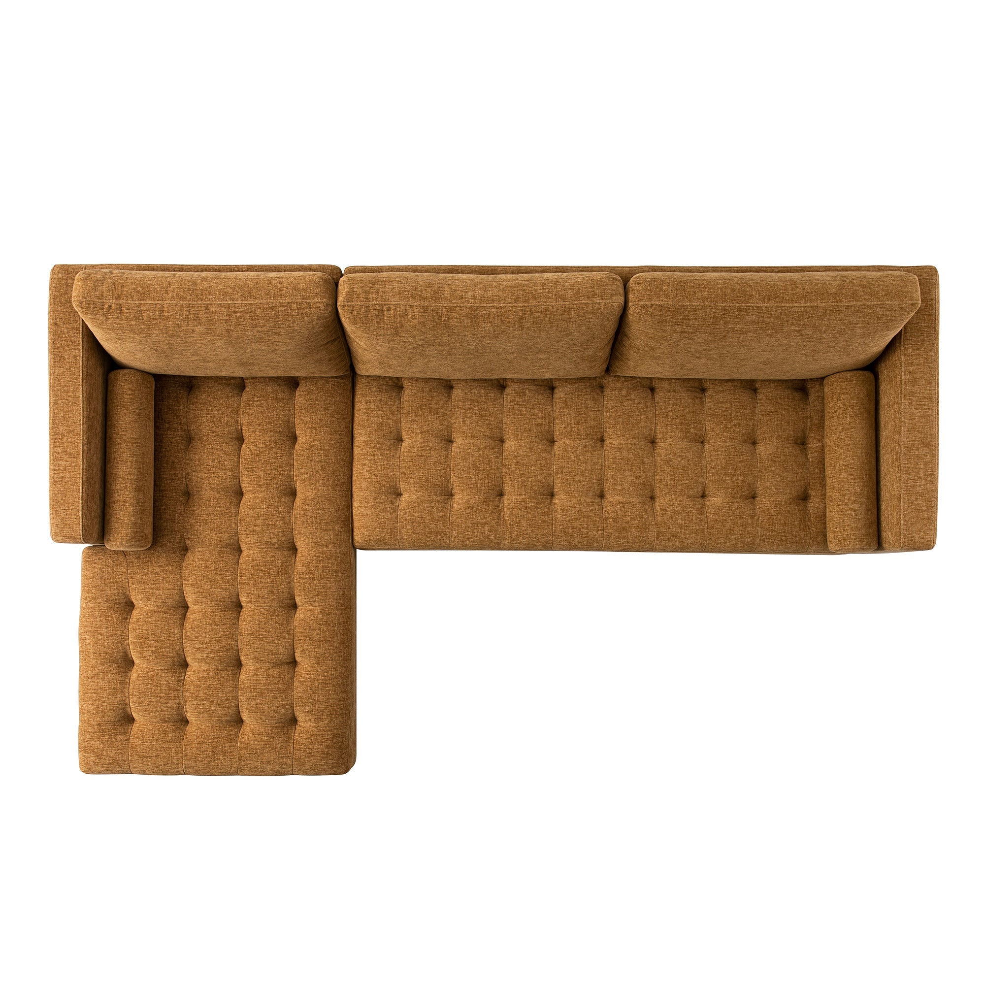 Spiced Honey Chenille Grand 4-Seater Chaise End Sofa, Left Hand Facing
