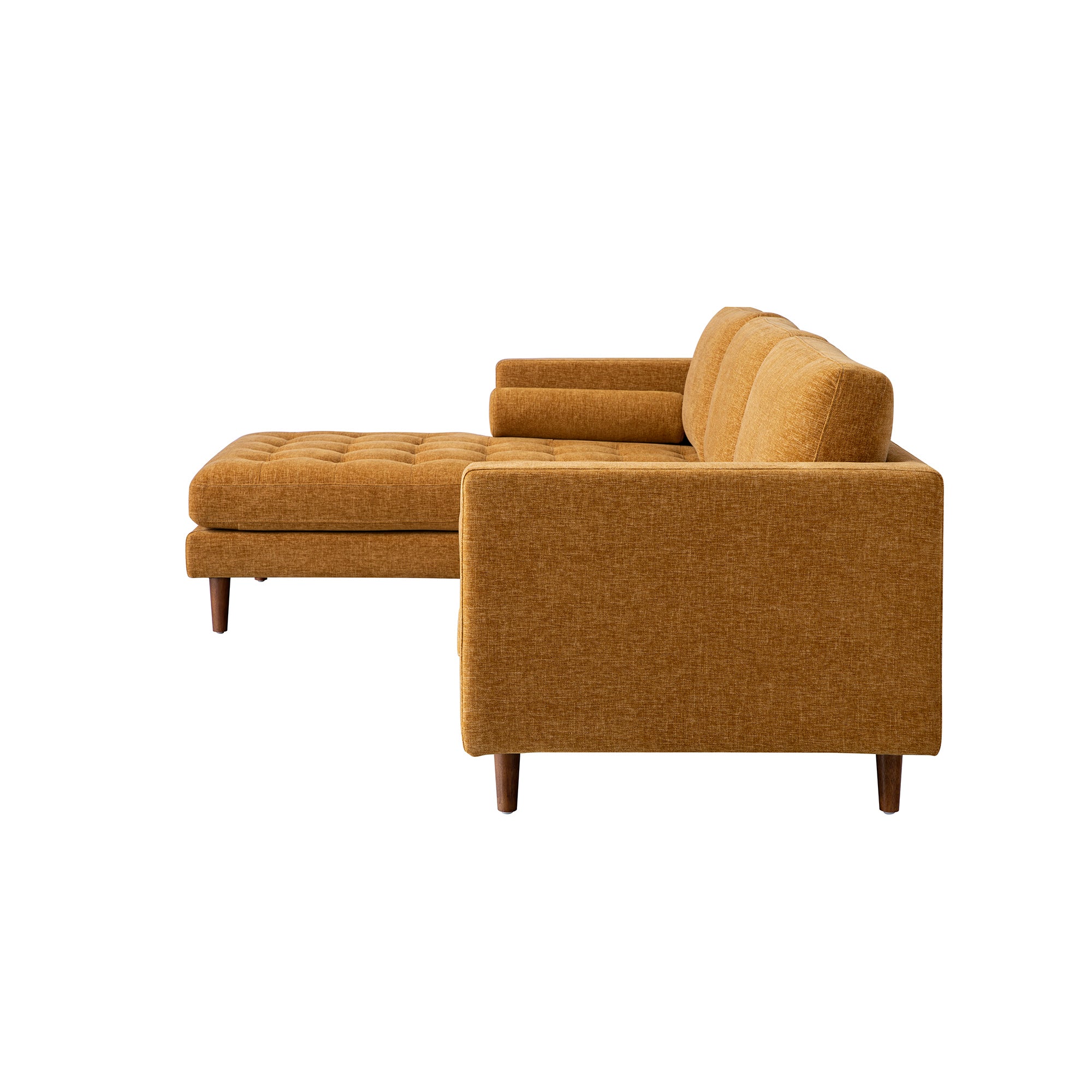 Spiced Honey Chenille Grand 4-Seater Chaise End Sofa, Left Hand Facing