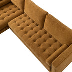 Spiced Honey Chenille Grand 4-Seater Chaise End Sofa, Left Hand Facing