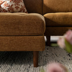 Spiced Honey Chenille Grand 4-Seater Chaise End Sofa, Left Hand Facing