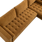 Spiced Honey Chenille Grand 4-Seater Chaise End Sofa, Right Hand Facing
