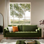 Camel Velvet Sofa, Loveseat
