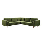 5+Seater Corner Sofa, Moss Green Velvet