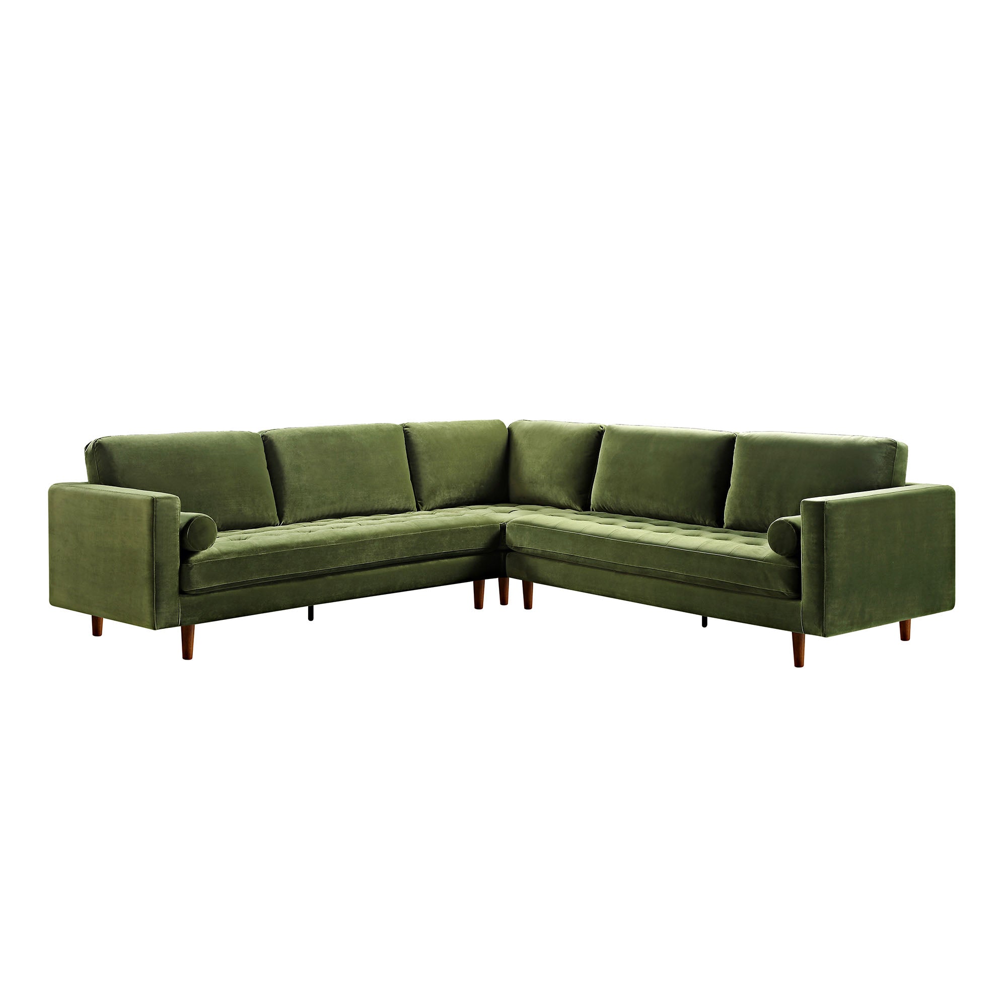 5+Seater Corner Sofa, Moss Green Velvet