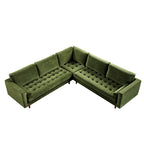5+Seater Corner Sofa, Moss Green Velvet