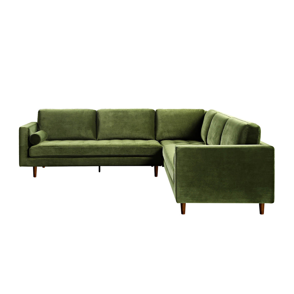 5+Seater Corner Sofa, Moss Green Velvet