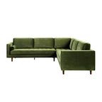 5+Seater Corner Sofa, Moss Green Velvet