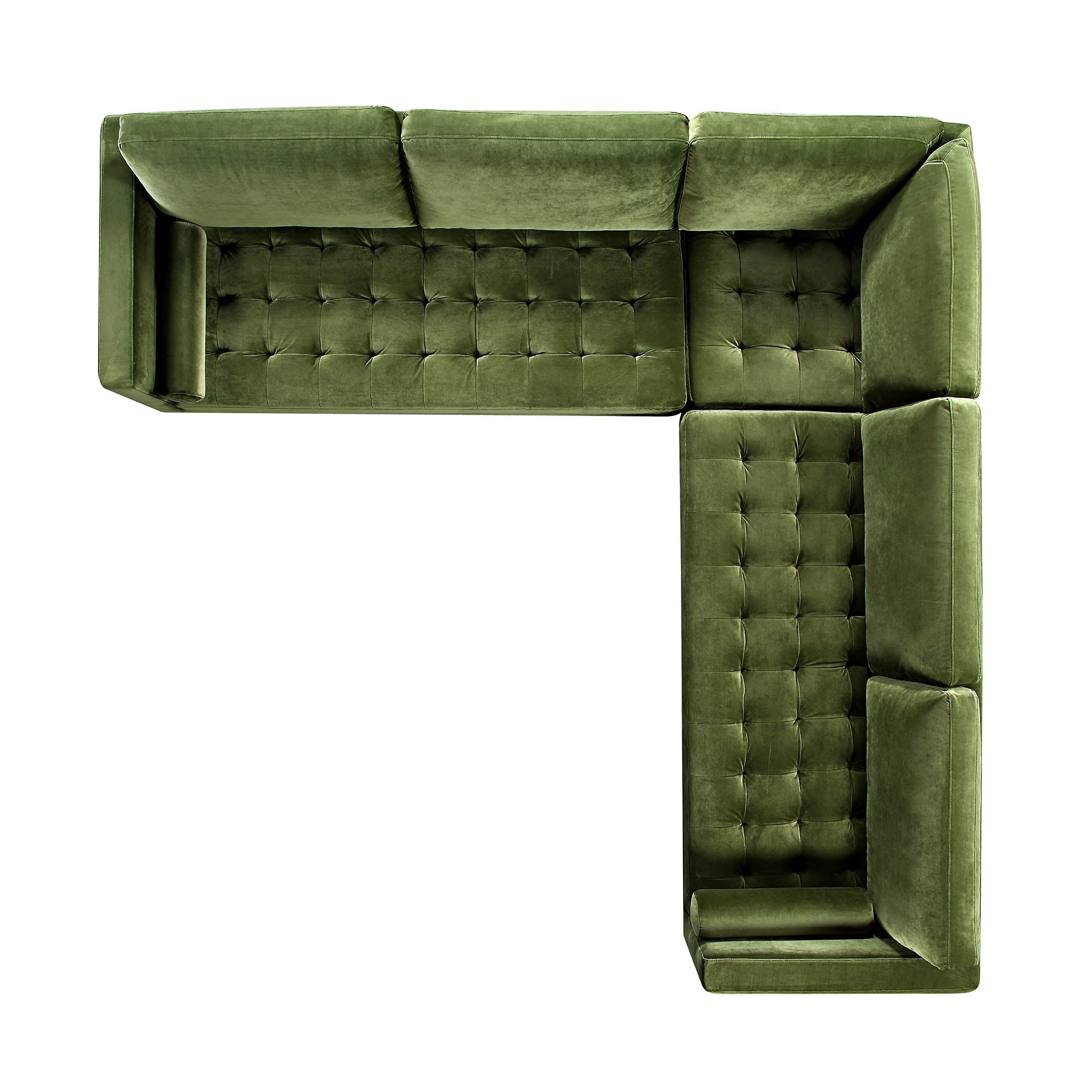 5+Seater Corner Sofa, Moss Green Velvet