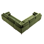 5+Seater Corner Sofa, Moss Green Velvet