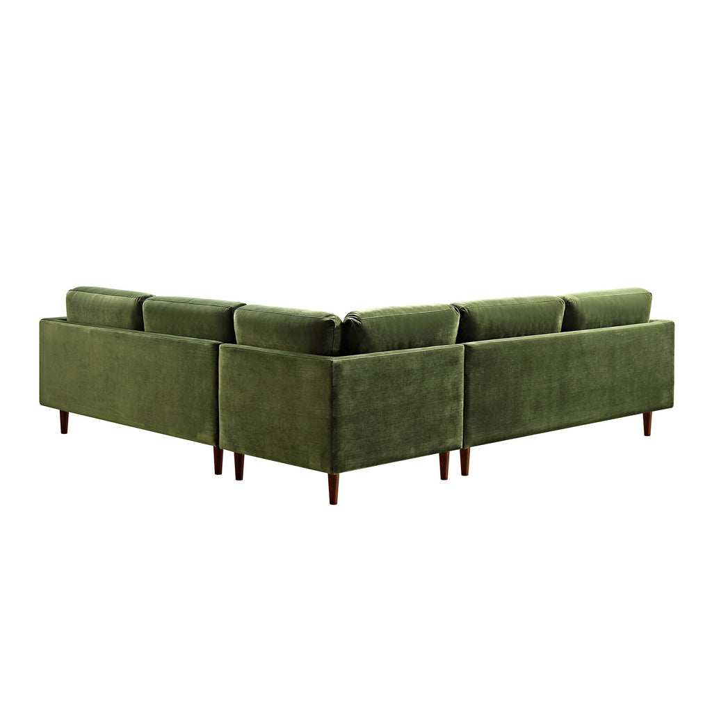 5+Seater Corner Sofa, Moss Green Velvet