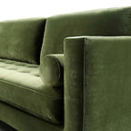 5+Seater Corner Sofa, Moss Green Velvet
