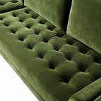 Moss Green Velvet Grand 4-Seater Chaise End Sofa, Left Hand Facing