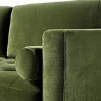 Moss Green Velvet Grand 4-Seater Chaise End Sofa, Left Hand Facing