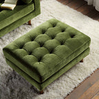 Ottoman, Moss Green Velvet