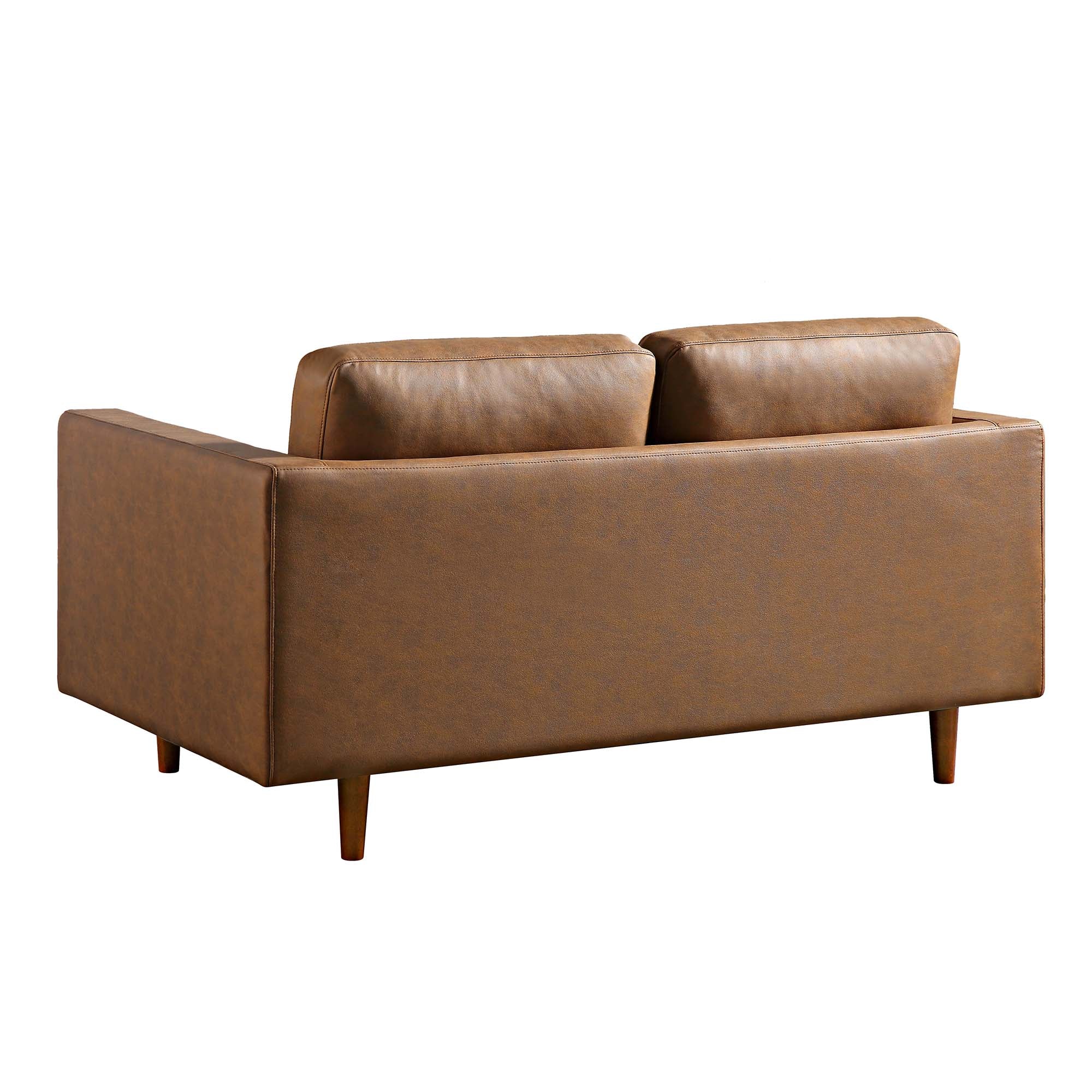 2-Seater Sofa, Tan Faux Suede