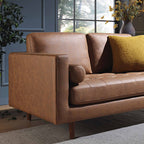 2-Seater Sofa, Tan Faux Suede
