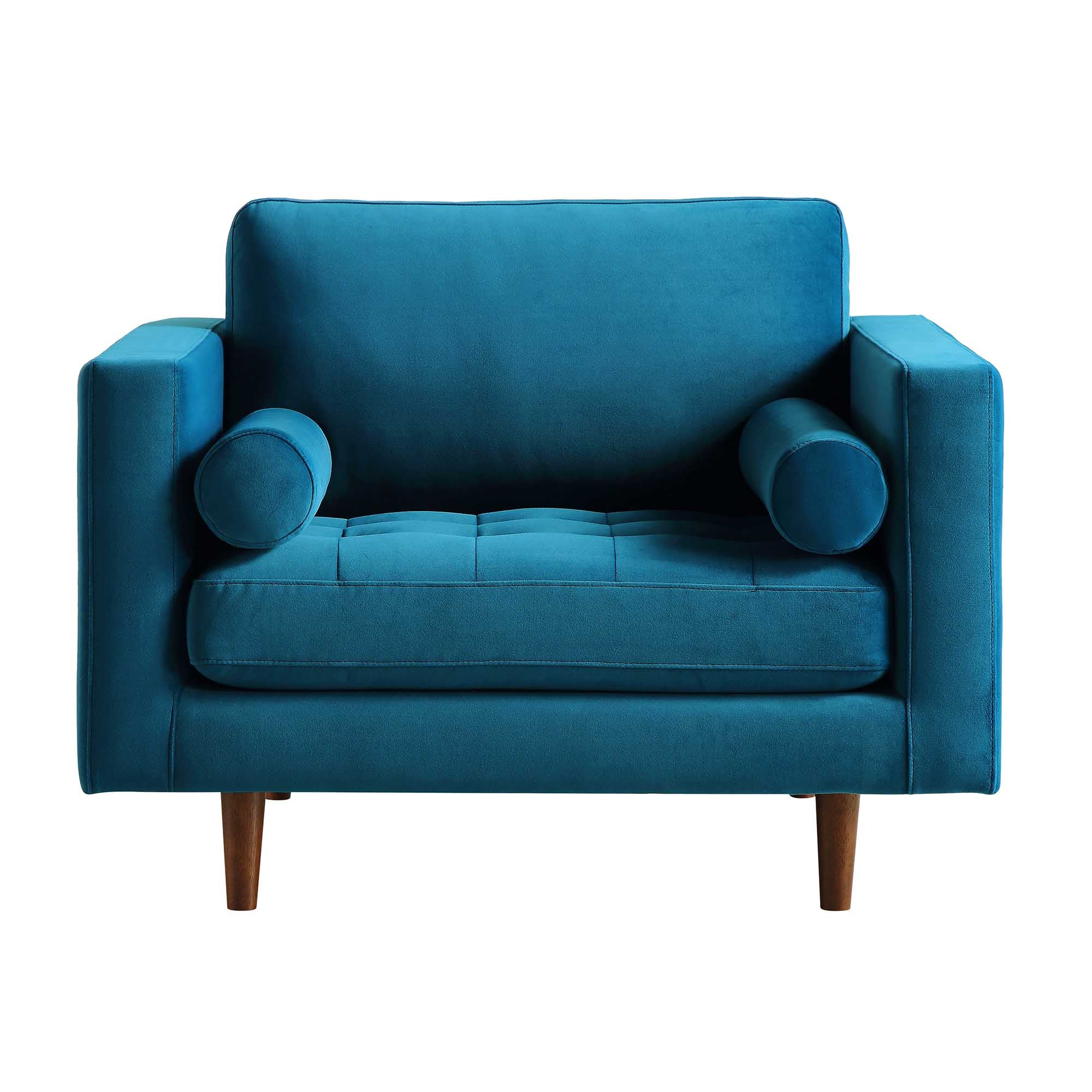 Armchair, Teal Velvet