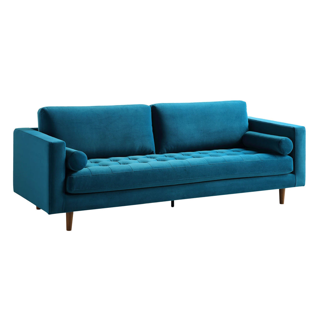 Large 3-Seater Sofa, Teal Velvet