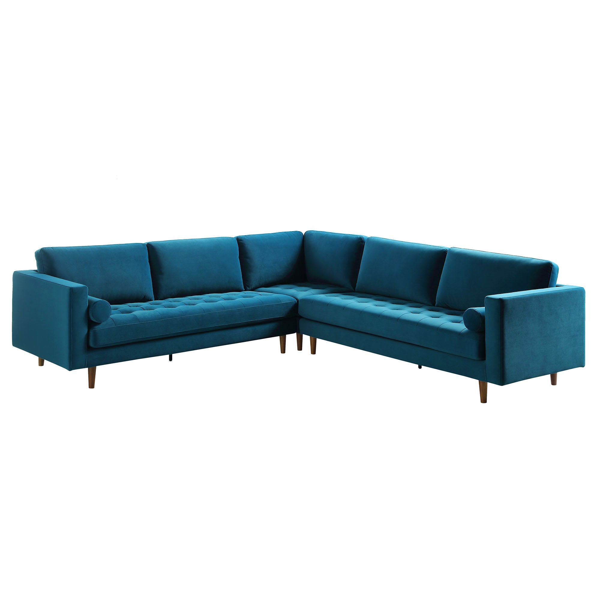 5+Seater Corner Sofa, Teal Velvet