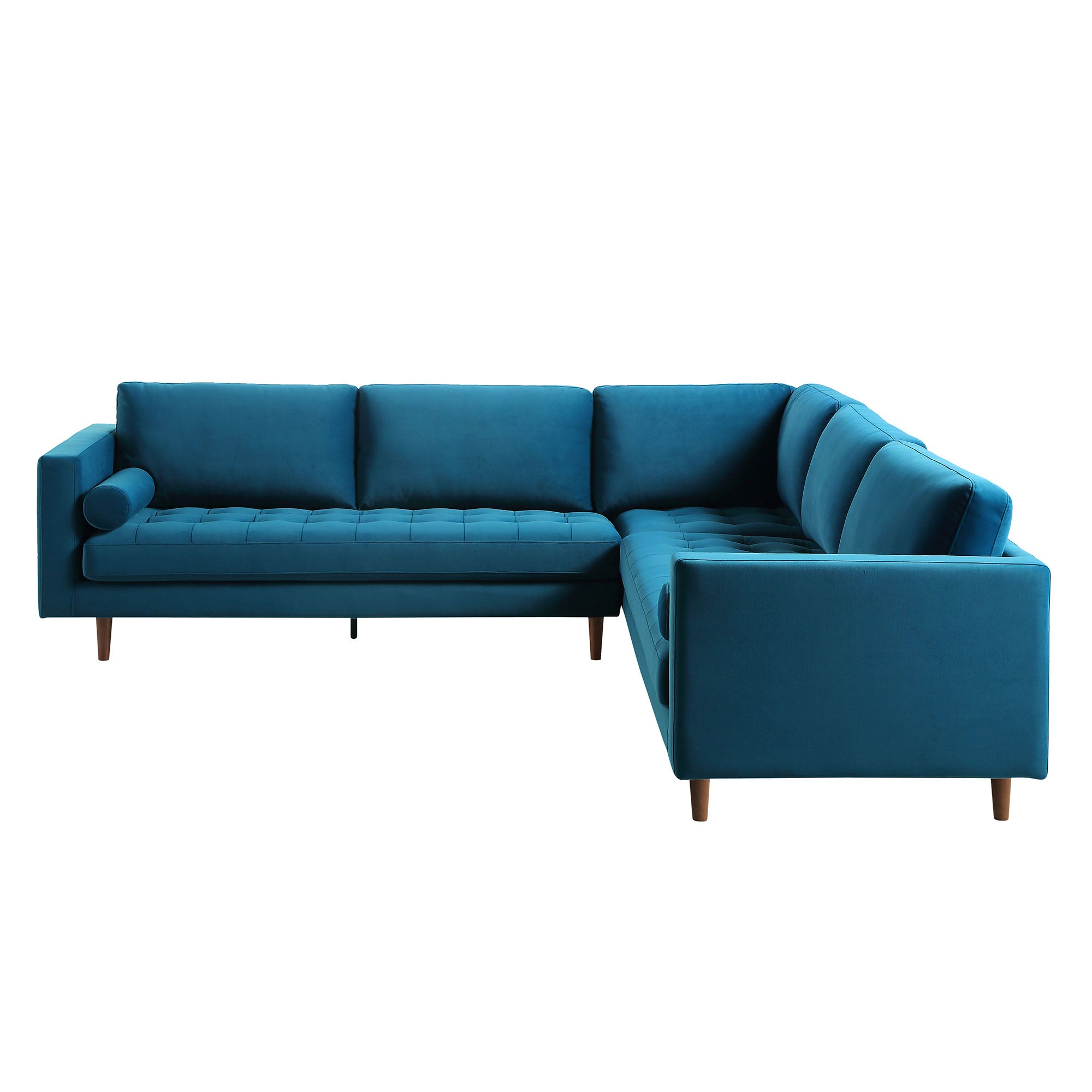 5+Seater Corner Sofa, Teal Velvet