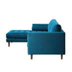 Teal Velvet Grand 4-Seater Chaise End Sofa, Left Hand Facing