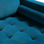 Teal Velvet Grand 4-Seater Chaise End Sofa, Left Hand Facing