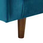 Teal Velvet Grand 4-Seater Chaise End Sofa, Left Hand Facing