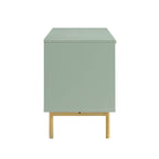 Ridged TV Media Unit, Matte Sage Green