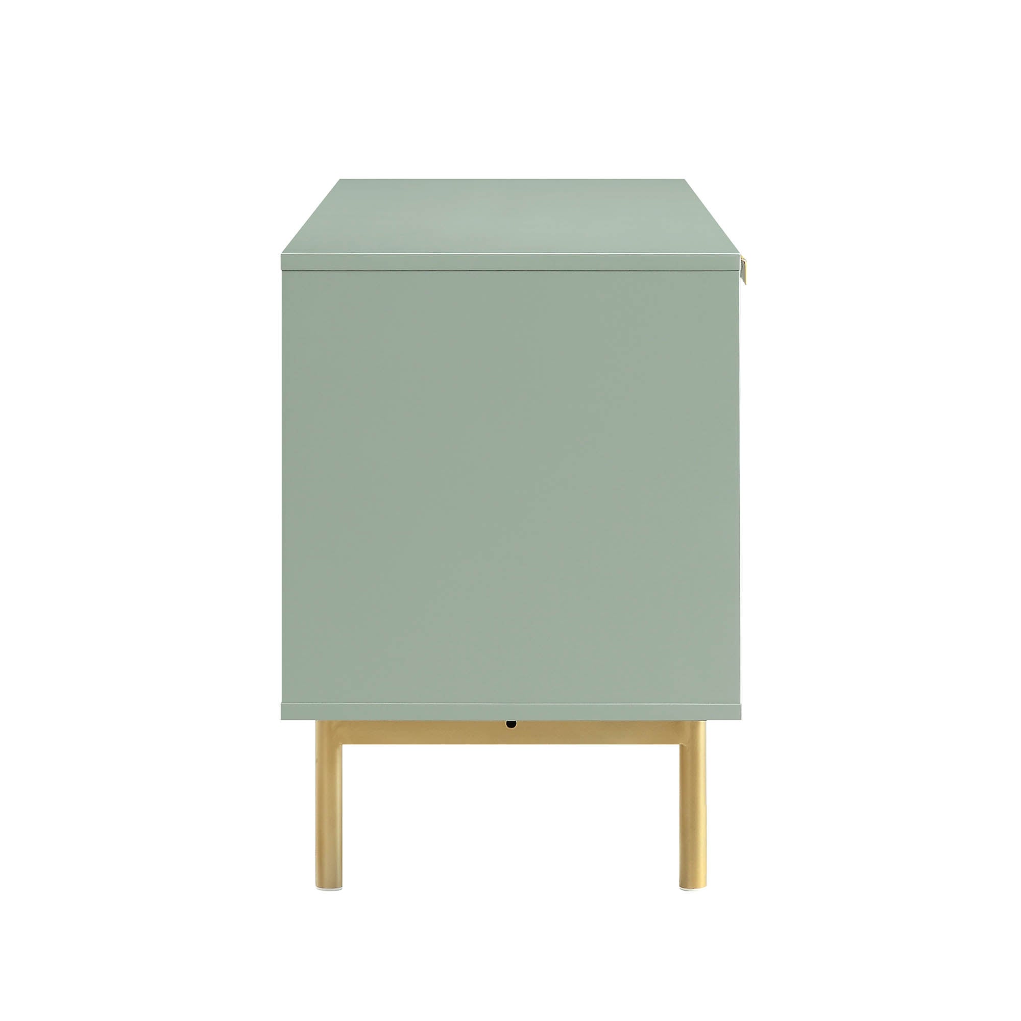 Ridged TV Media Unit, Matte Sage Green