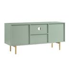 Ridged TV Media Unit, Matte Sage Green
