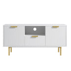 Ridged TV Media Unit, Matte White