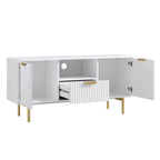 Ridged TV Media Unit, Matte White