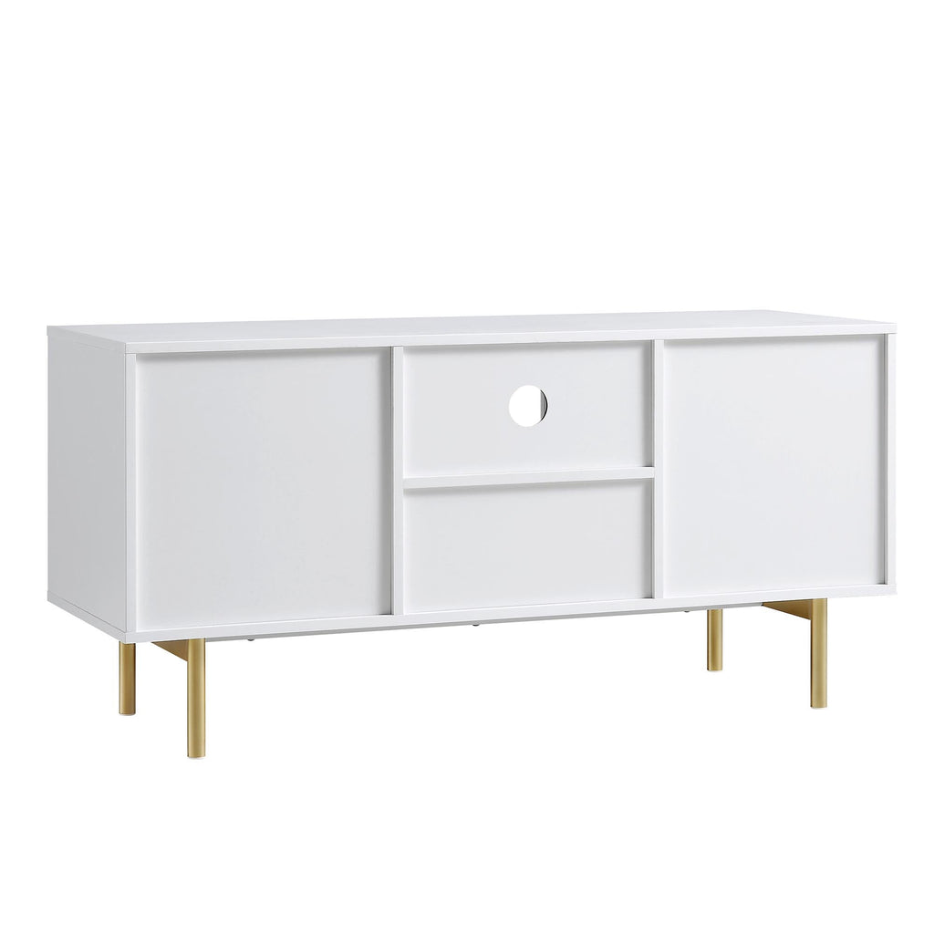 Ridged TV Media Unit, Matte White