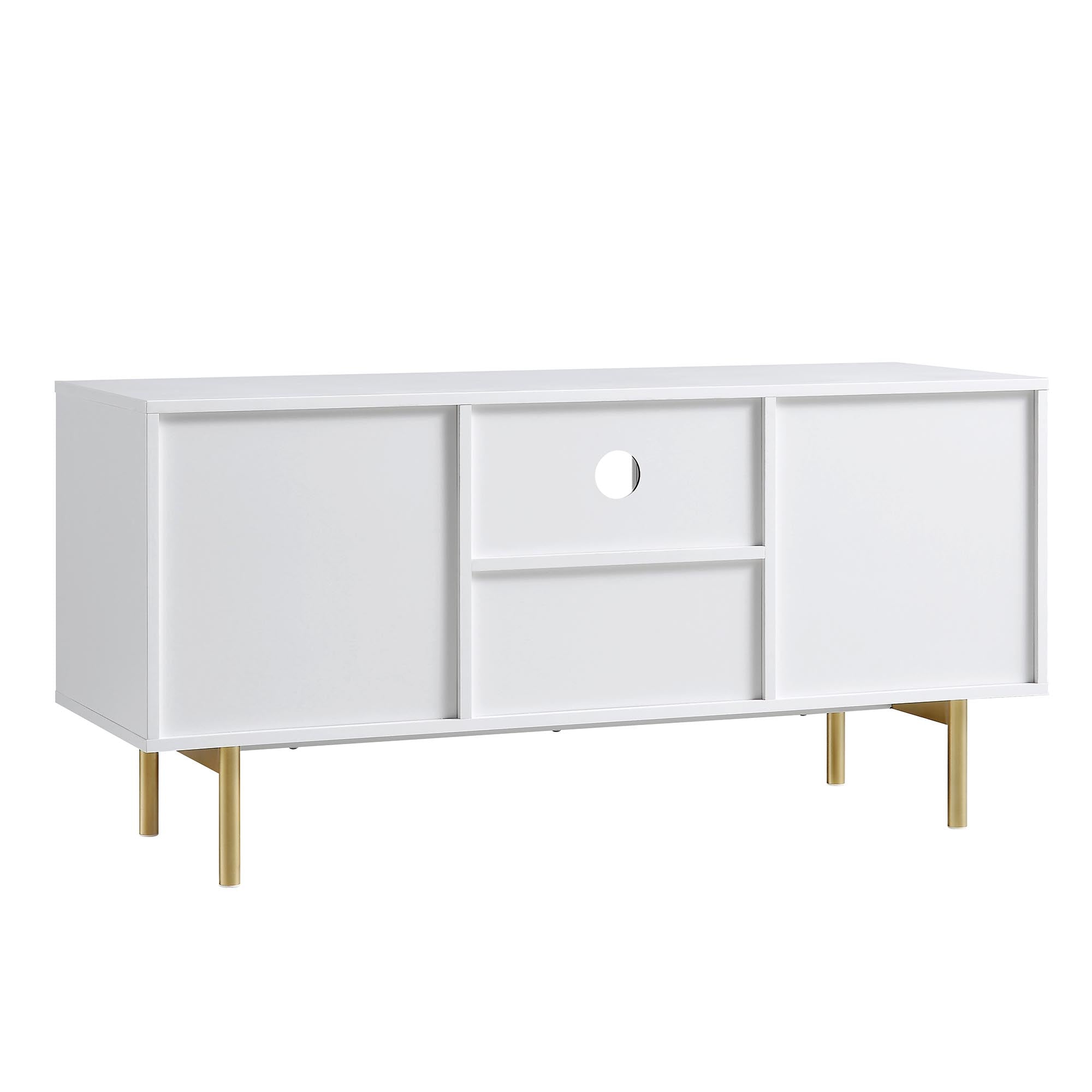 Ridged TV Media Unit, Matte White