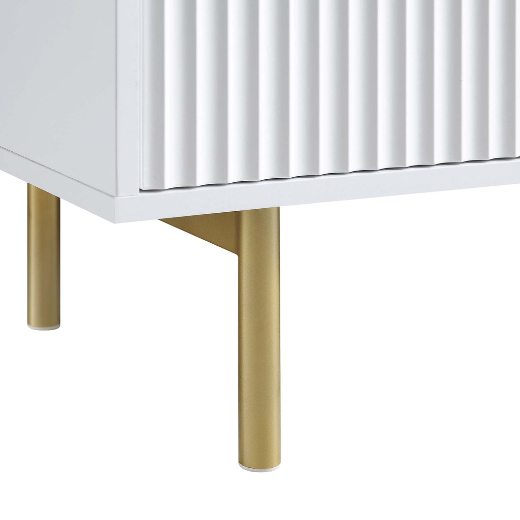 Ridged TV Media Unit, Matte White