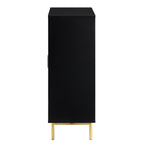 Ridged Highboard Storage Cabinet, Matte Black
