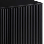 Ridged Highboard Storage Cabinet, Matte Black