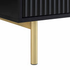 Ridged 2-Door Cabinet with Drawers, Matte Black