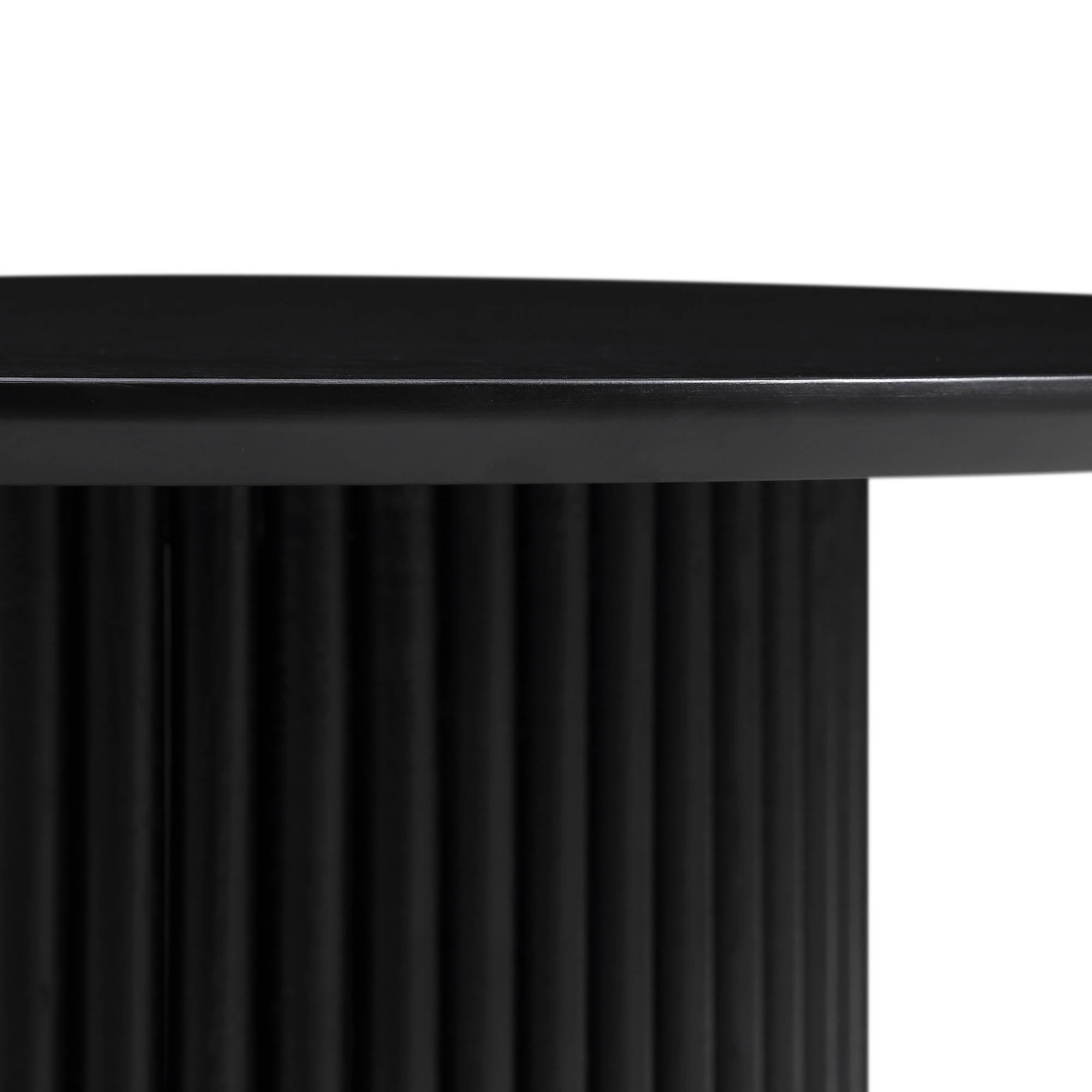 Round Oak Pedestal Coffee Table, Black