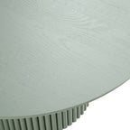 Round Oak Pedestal Coffee Table, Sage Green