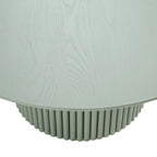 Round Oak Pedestal Coffee Table, Sage Green