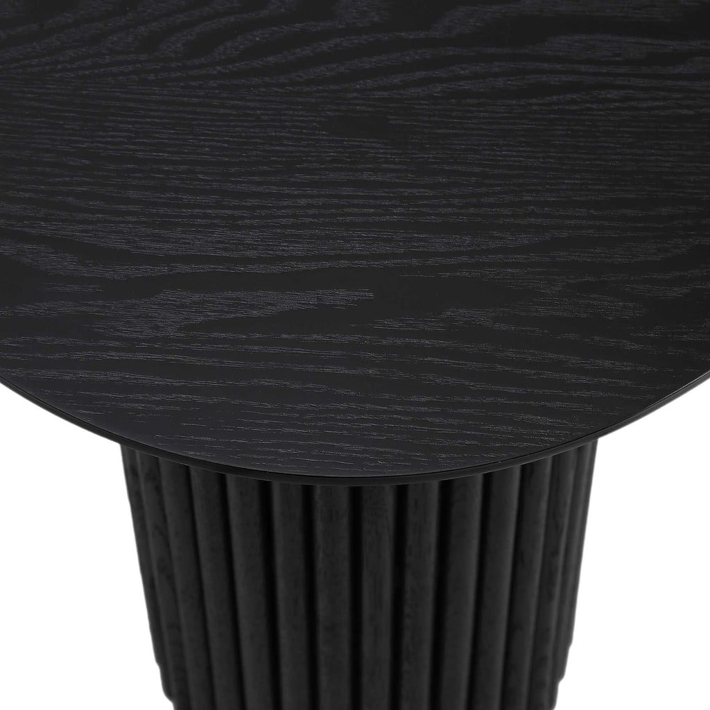 31.5" Black Elm Roulette Coffee Table with Double Storage, Rotating Top & Brushed Brass Legs