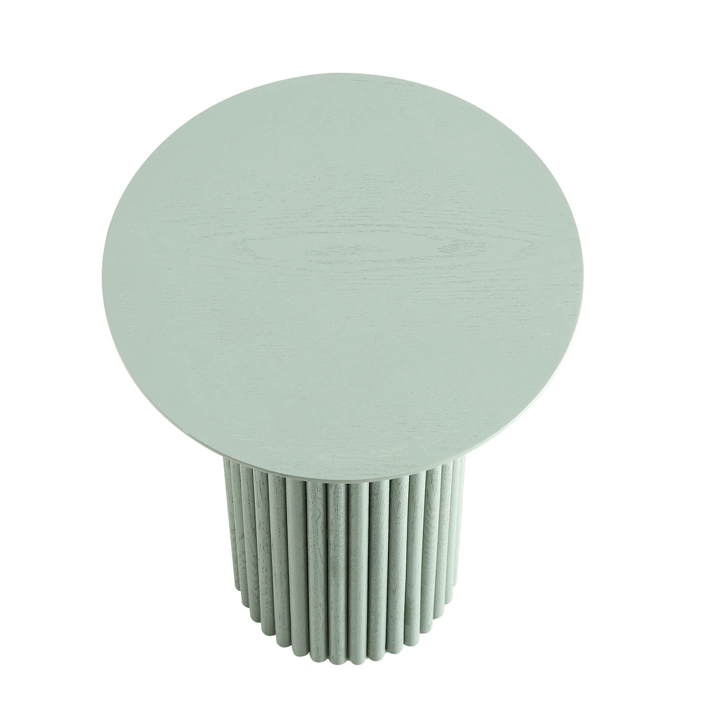 Oak Round Side Table, Sage Green