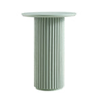 Oak Round Side Table, Sage Green