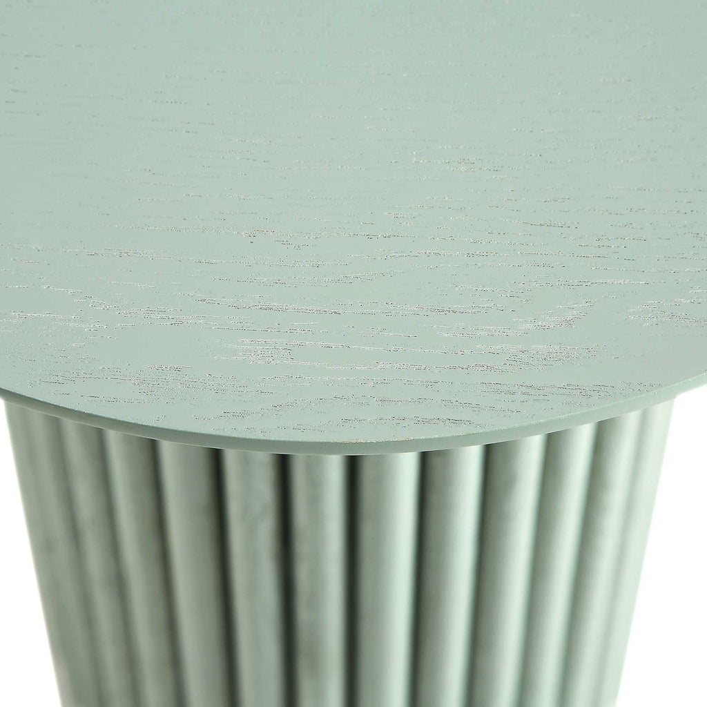 Oak Round Side Table, Sage Green